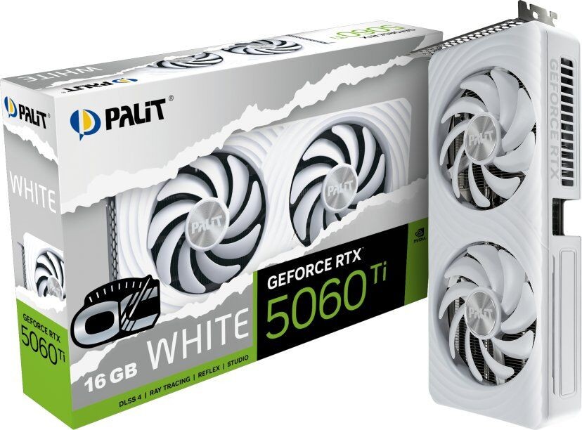 Palit VGA, 5060 Ti White OC 16, 16 GB GDDR7, 128-bit, 3 x DP, 1 x HDMI, Bijeli