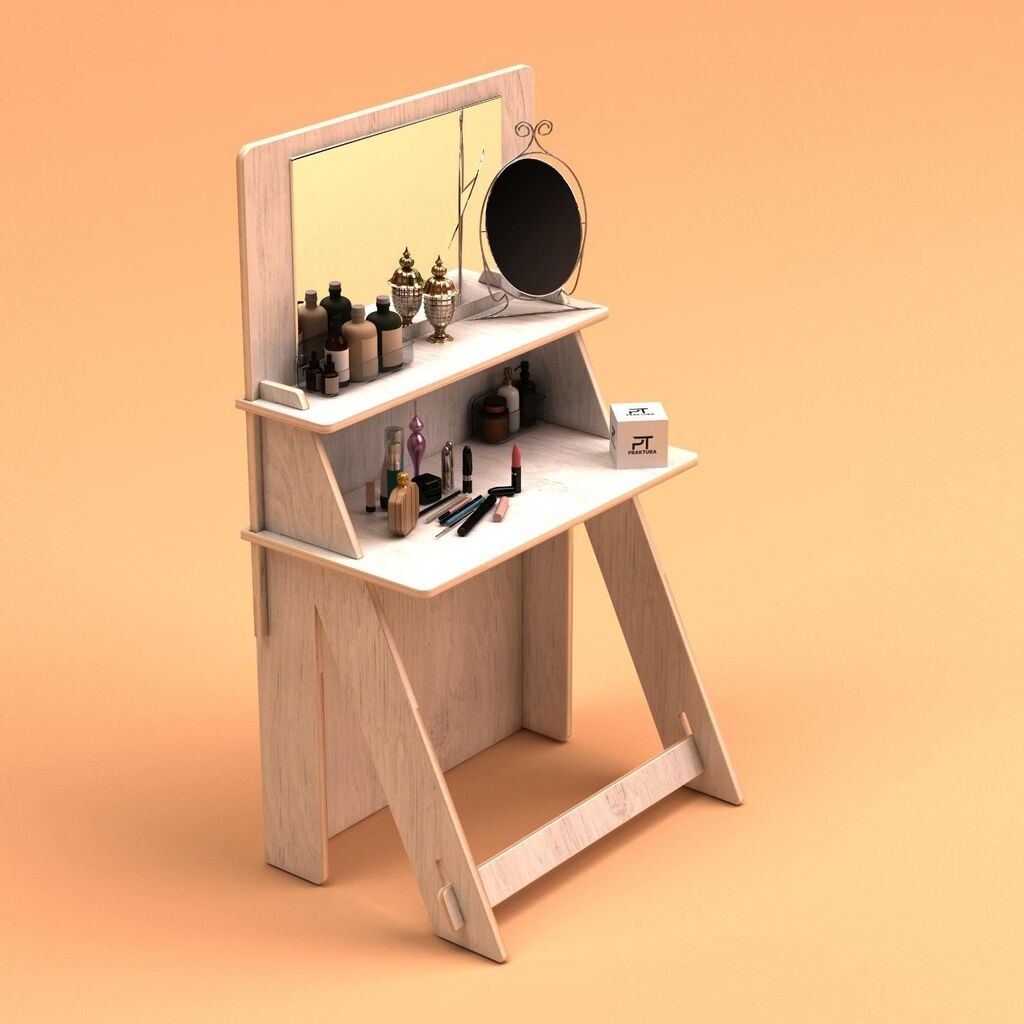 Hanah Home Stol za šminkanje Beauty, 85x160x45 cm, Bež