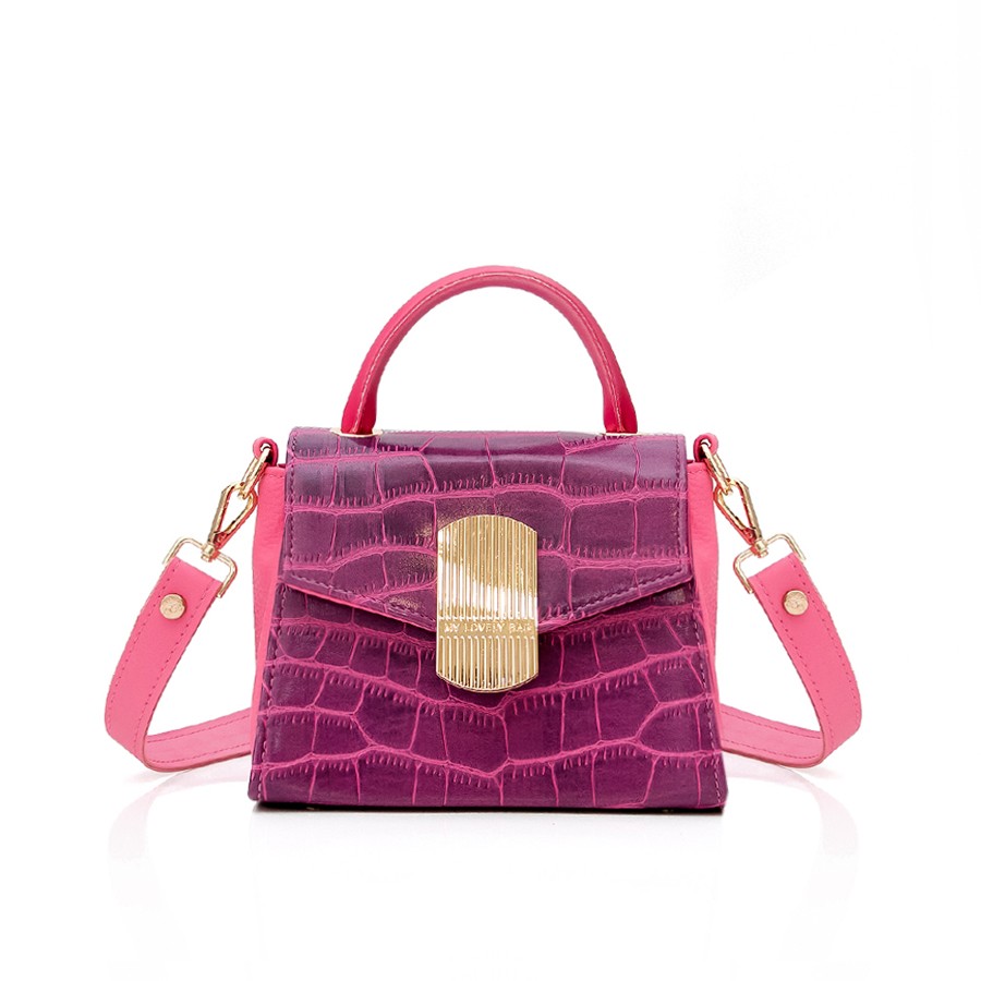 Lovely Bag Eloise - Fuksija/Pink Torba, Crni Metal