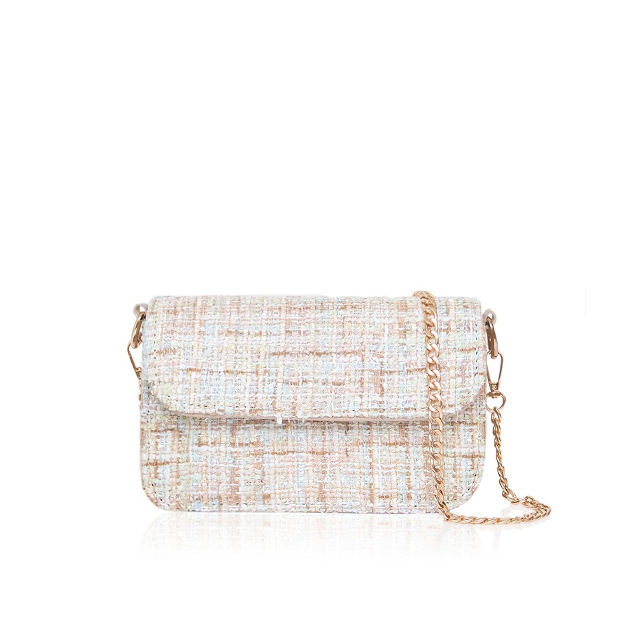 Lovely Bag Pia - Bež Torba, Srebreni Metal