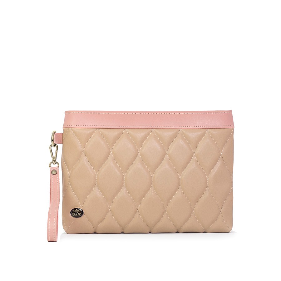 Lovely Bag Isa - Tamno Bež/Puder Torba, Srebreni Metal