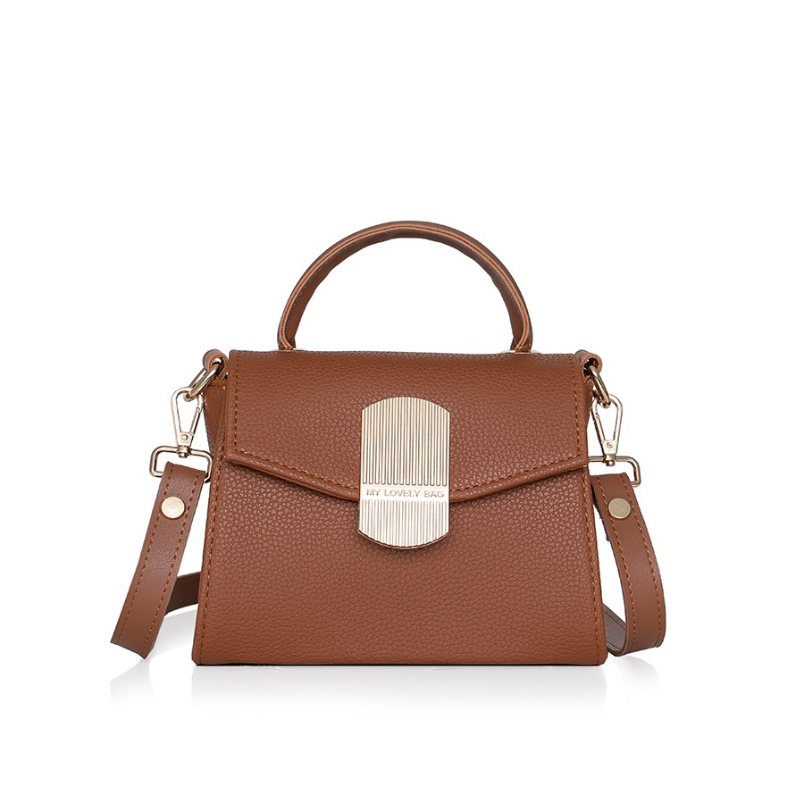 Lovely Bag Eloise - Svijetlo Smeđa Torba, Zlatni Metal