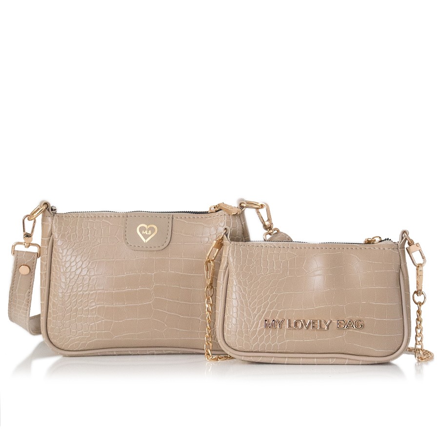 Lovely Bag Gina - Bež  Torba, Crni Metal