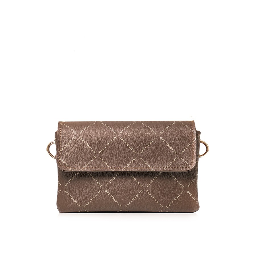 Lovely Bag Letter Baby - Smeđa Torba, Zlatni Metal