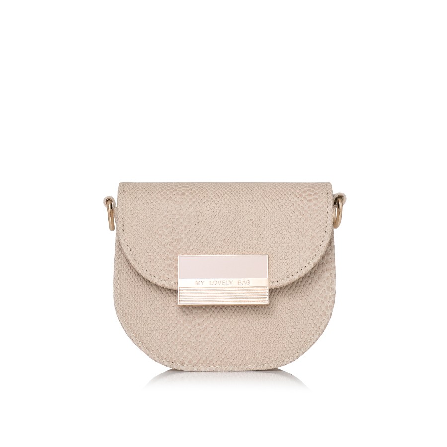 Lovely Bag Lara - Bež Torba, Zlatni Metal