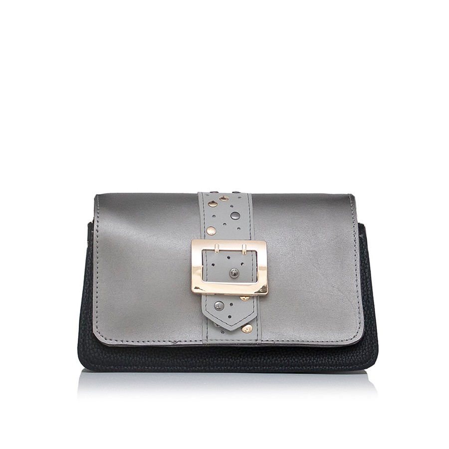 Lovely Bag Janis - Crno/Srebrna Torba, Zlatni Metal