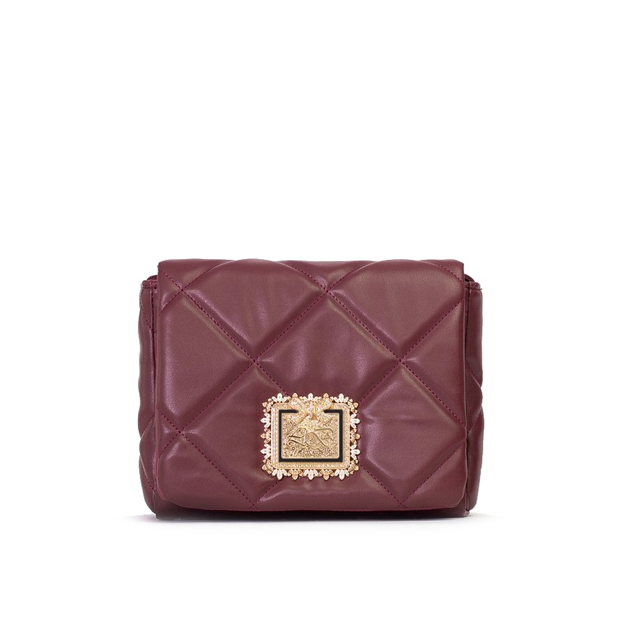 Lovely Bag Diva Baby - Bordo Torba, Crni Metal