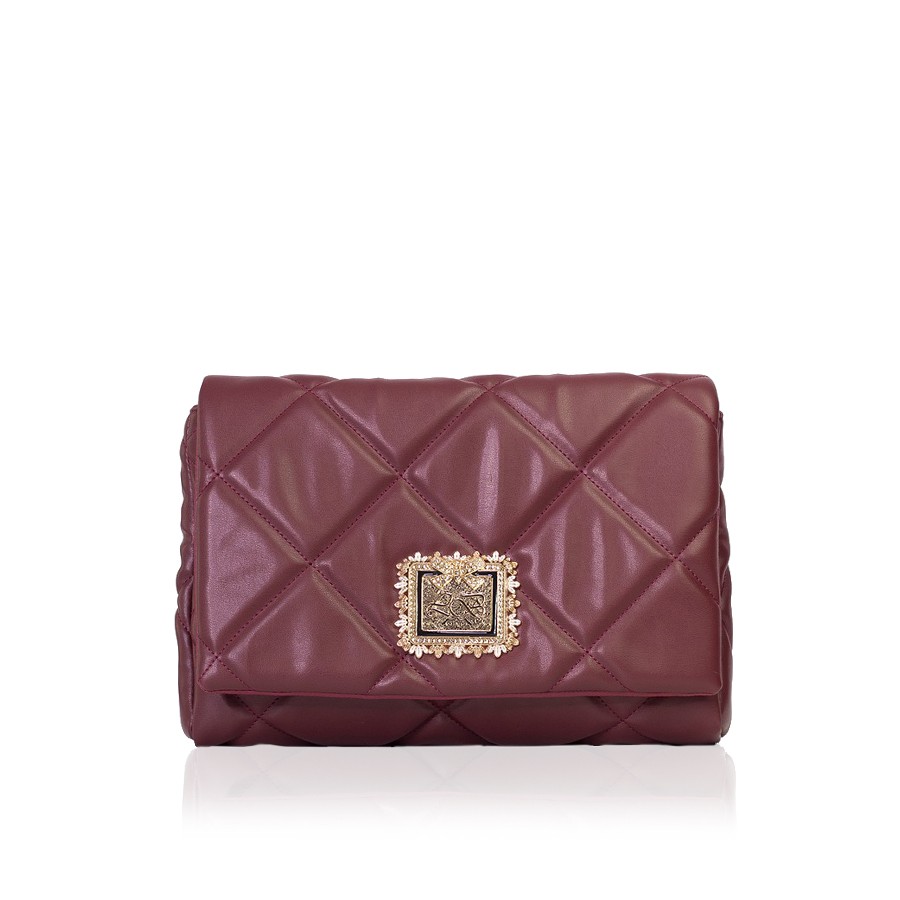 Lovely Bag Diva - Bordo Torba, Crni Metal