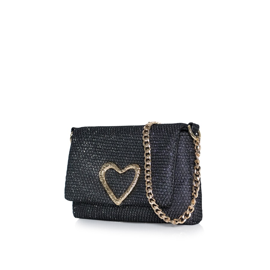 Lovely Bag Diva Girl Love - Crna Torba, Zlatni Metal