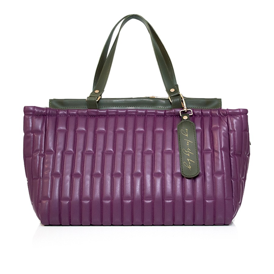 Lovely Bag Lola - Ljubičasto/Maslinasta Torba, Zlatni Metal