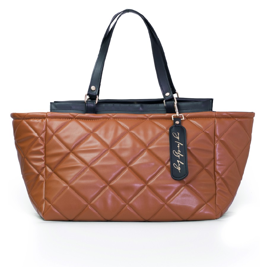 Lovely Bag Lola - Svijetlo Smeđe/Crna Torba, Zlatni Metal