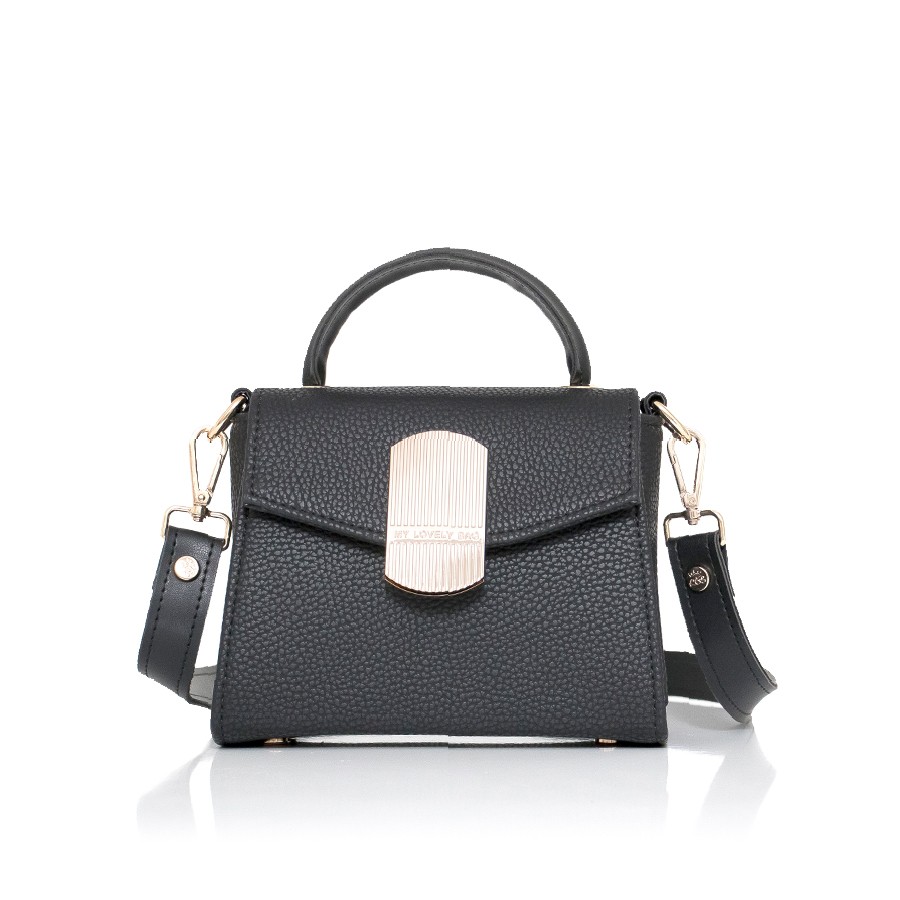 Lovely Bag Eloise - Crna Torba, Zlatni Metal