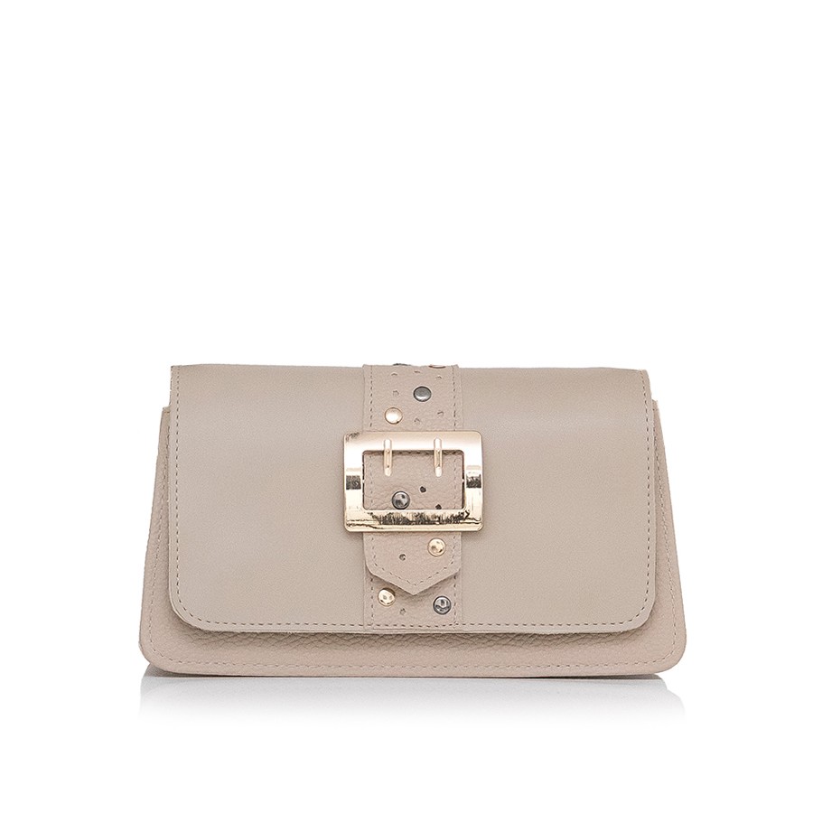 Lovely Bag Janis - Tamno Bež Torba, Zlatni Metal