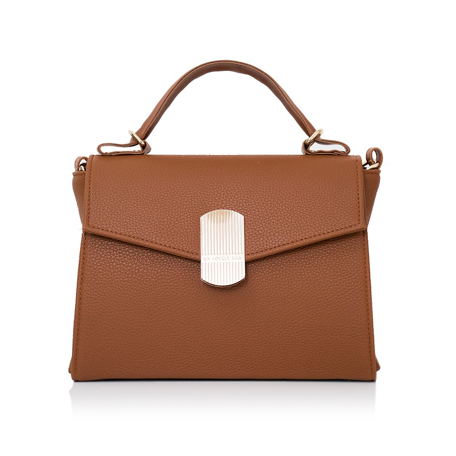 Lovely Bag Eden - Svijetlo Smeđa Torba, Zlatni Metal