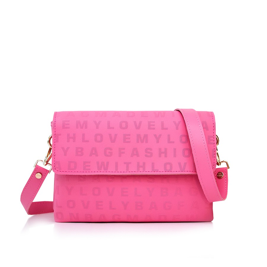 Lovely Bag Letter - Pink Torba, Srebreni Metal