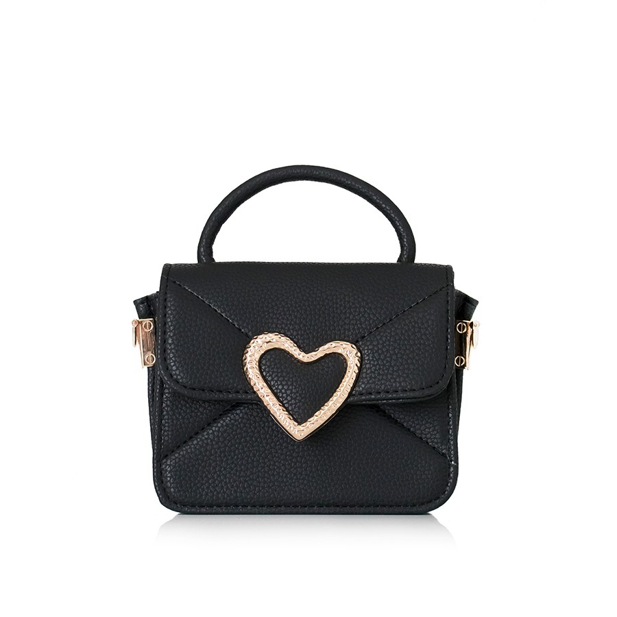 Lovely Bag Lia - Crna Torba, Srebreni Metal