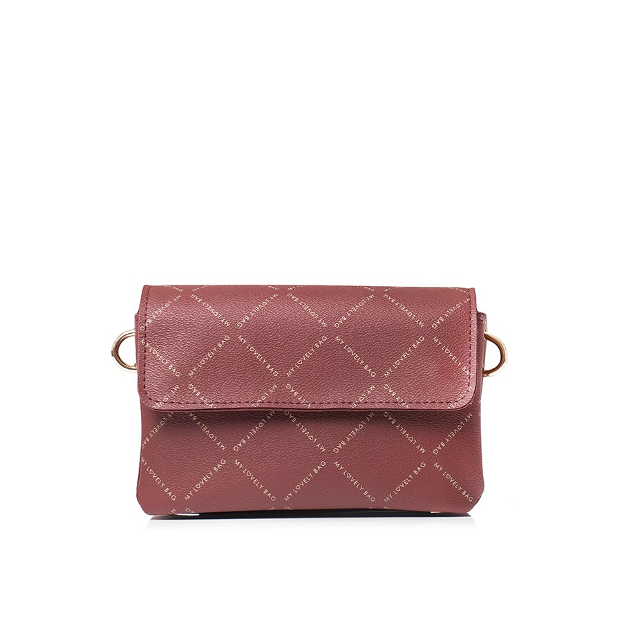 Lovely Bag Letter Baby - Bordo Torba, Crni Metal