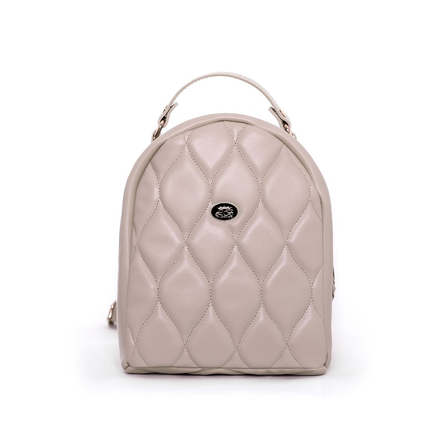 Lovely Bag Lillian - Tamno Bež Royal Ruksak, Srebreni Metal