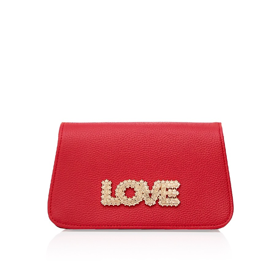 Lovely Bag Elena - Crvena Torba, Zlatni Metal