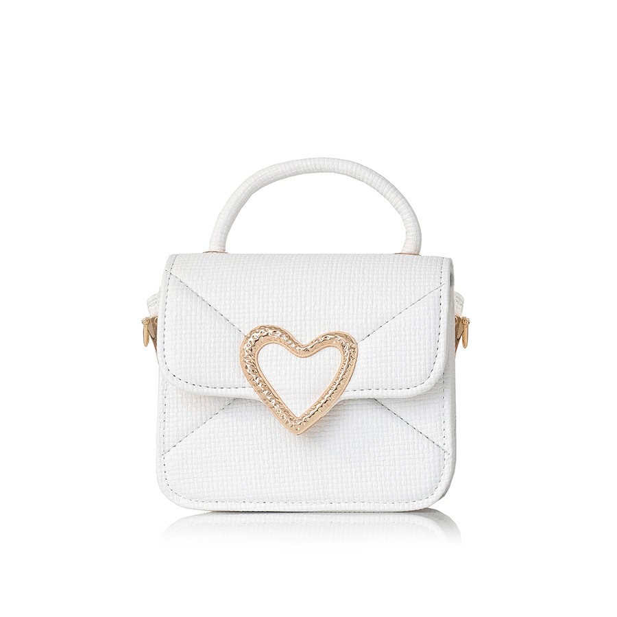 Lovely Bag Lia - Bijela Torba, Zlatni Metal