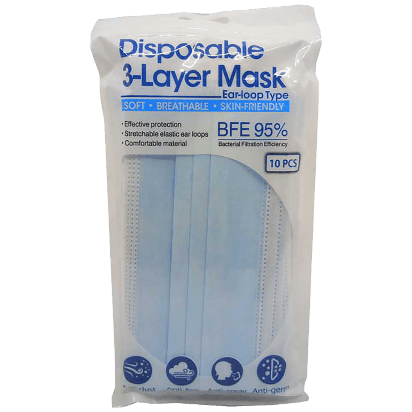 ESPERANZA EPM002  Maska za lice, zaštitna, troslojna, 10 komada