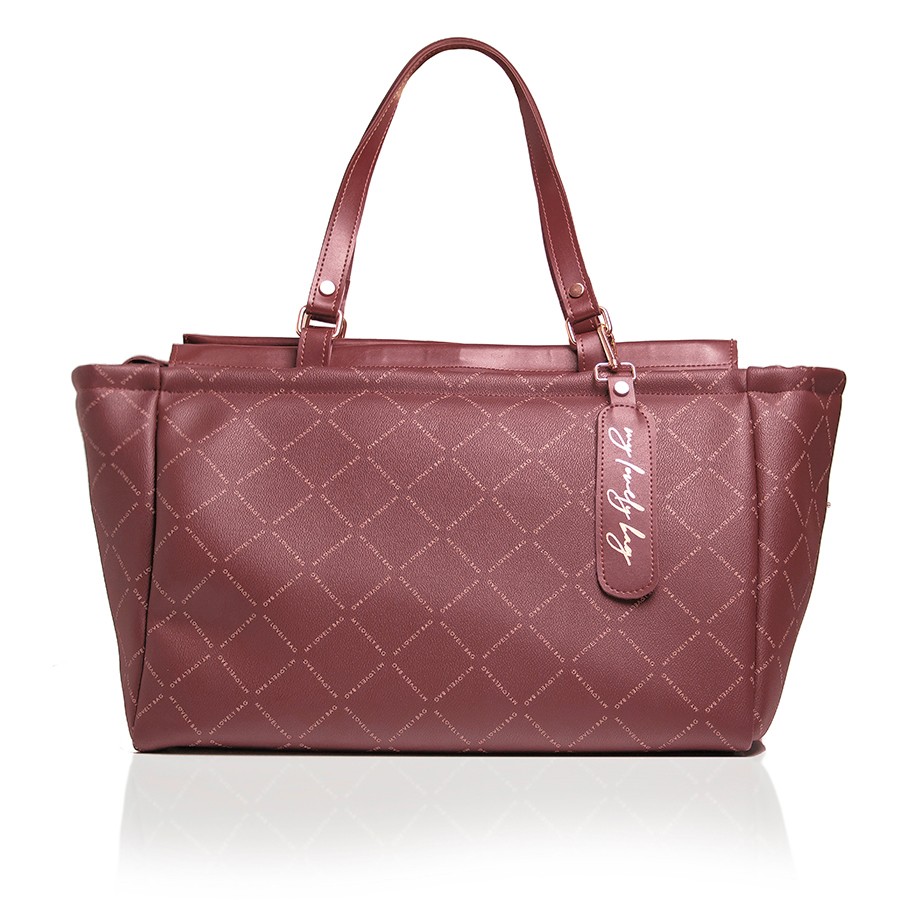 LOVELY BAG Ženska torbica Lola MLB, Bordo sa zlatnim detaljima