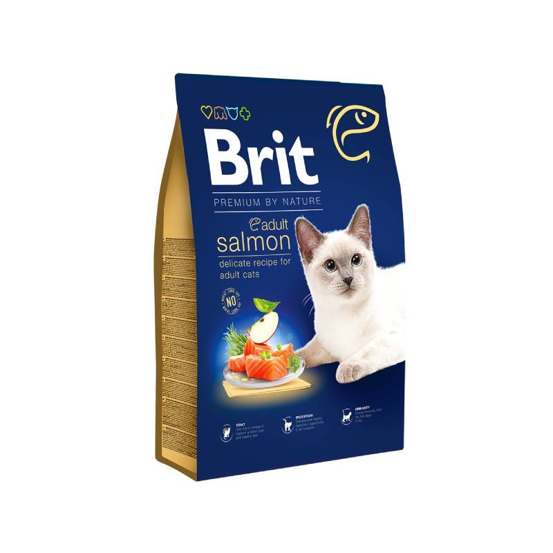 Brit Premium Suha hrana za mačke Adult, Losos, 1.5 kg