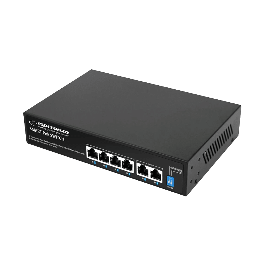 Esperanza switch 4 PoE + 2 Uplink Ethernet 10/100/1000, GOLIATH
