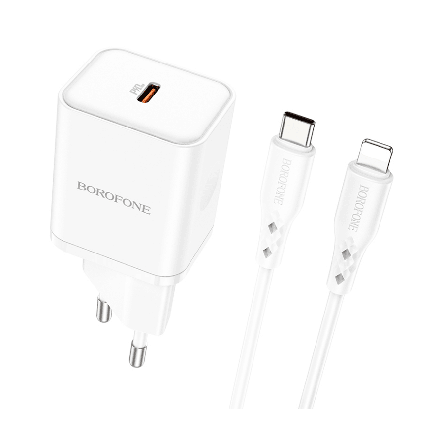 Borofone USB punjač BN6 Type-C to iPhone PD20W set, white