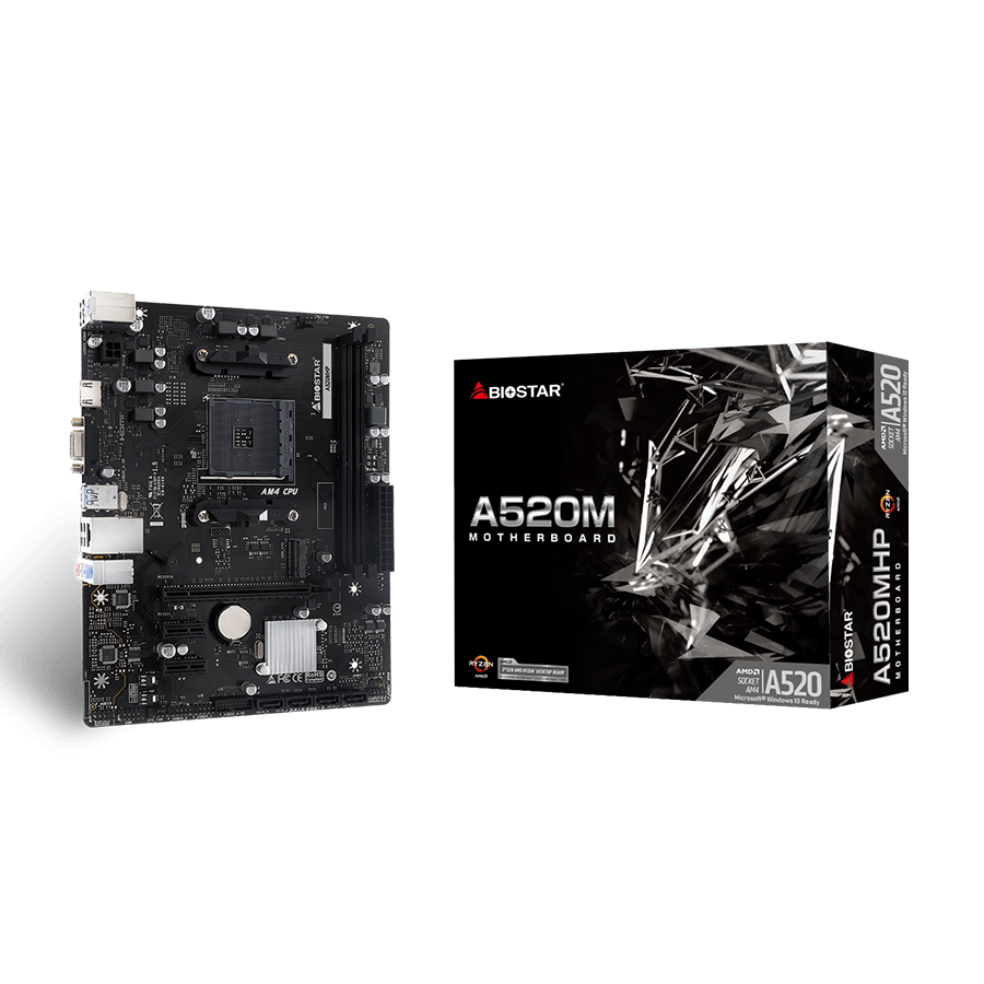 BIOSTAR Matična ploča A520MHP, mATX, Soc AM4, DDR4, M.2, GbE LAN, HDMI, VGA