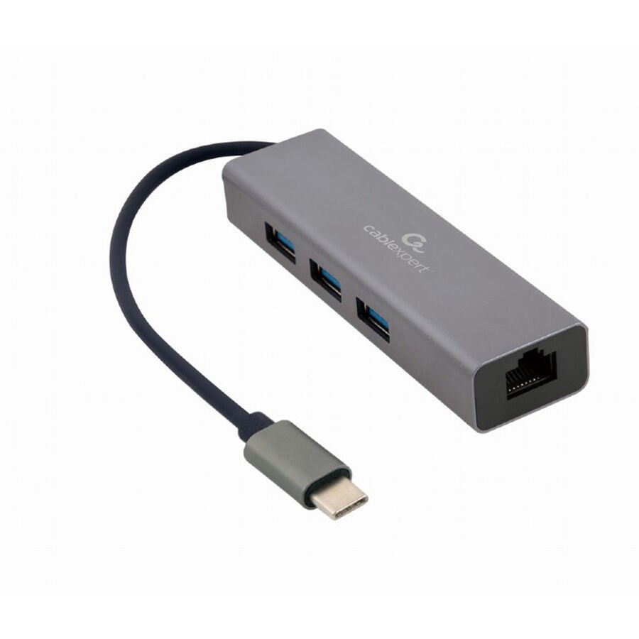 Gembird Docking station USB Type-C, Gigabit ethernet + USB hub 3.1