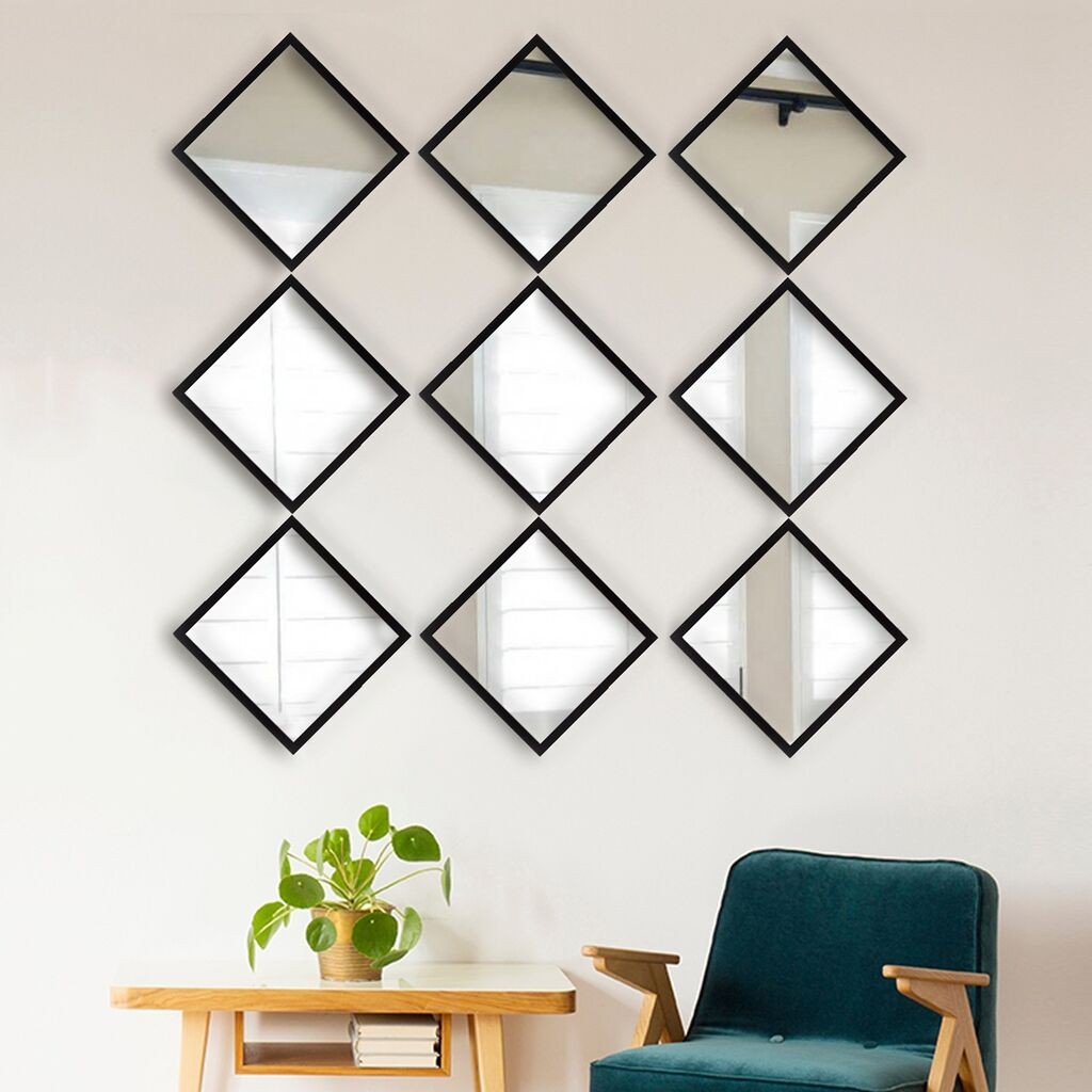 Wallity Set ogledala SETAYNA_034, Crna