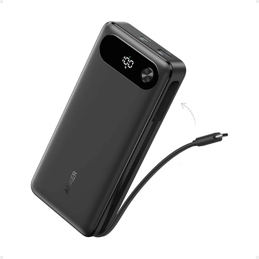 Anker Eksterna baterija sa USB-C kablom, 20000 mAh, 87W, Crna