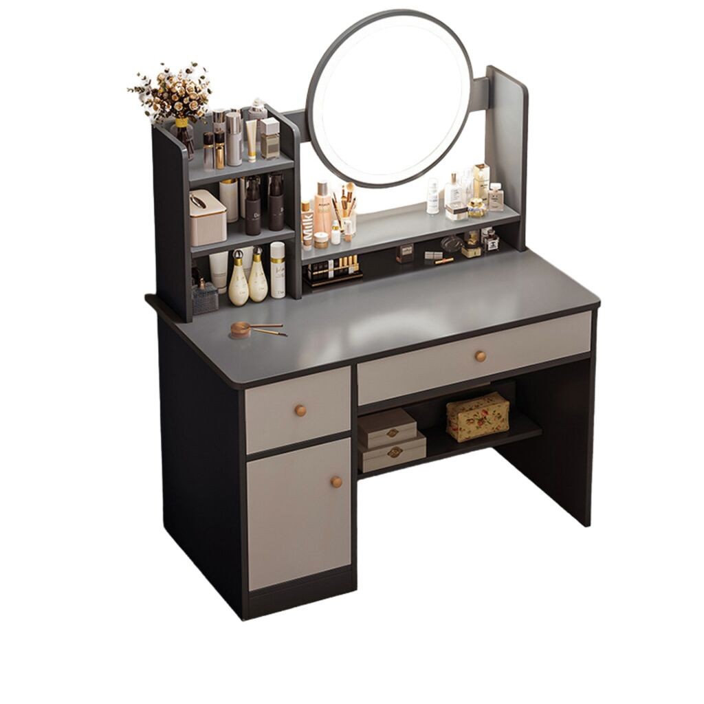 Giga Stol za šminkanje sa ogledalom Thalia, 80cm, Sivi