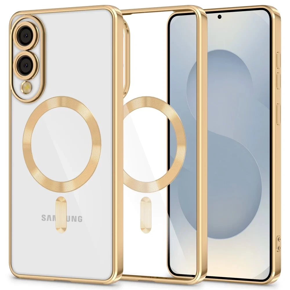 Tech Protect Maska za mobitel Galaxy S25 Edge Shiny Magflex Magsafe, Zlatne boje