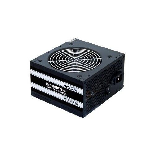Chieftec PSU, GPS-500A8, 500 W Smart seria, 12 cm fan, Active PFC, 85+ Efficiency, 1 x PCIe, 3 x SATA, Sivi