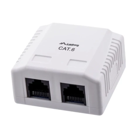 Lanberg Outlet box RJ45 OU6-0002-W, Bijeli