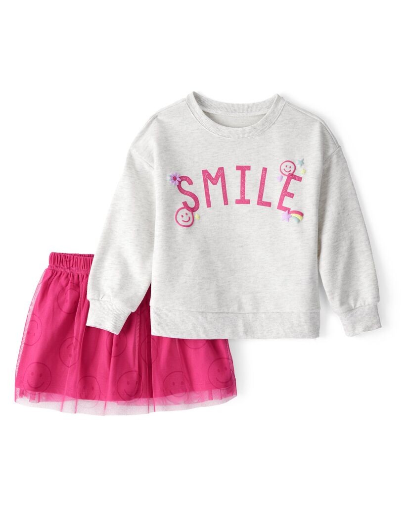 Carters Komplet za djevojčice, Dukserica i Suknja, 2T253810, Roze-sivi