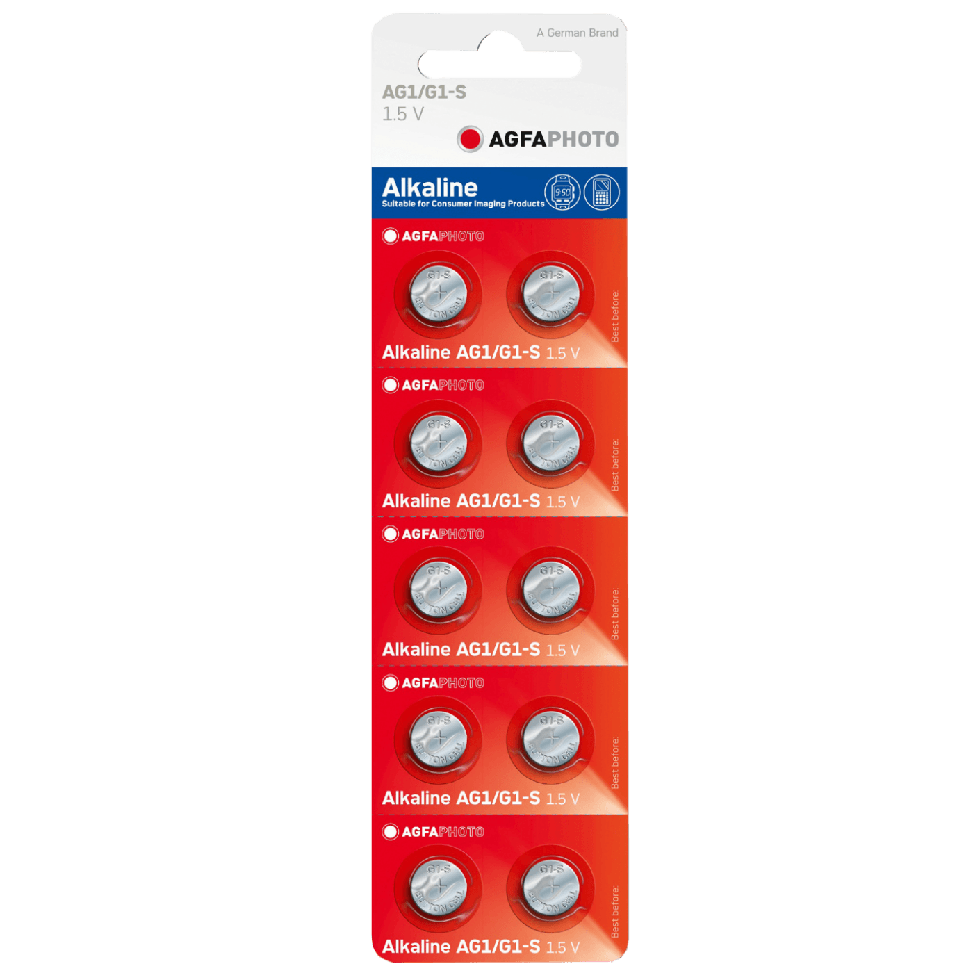 Agfa, Baterija Alkalna LR60/AG1, 1.5V Dugmasta, Blister 10 Kom., AF AG1