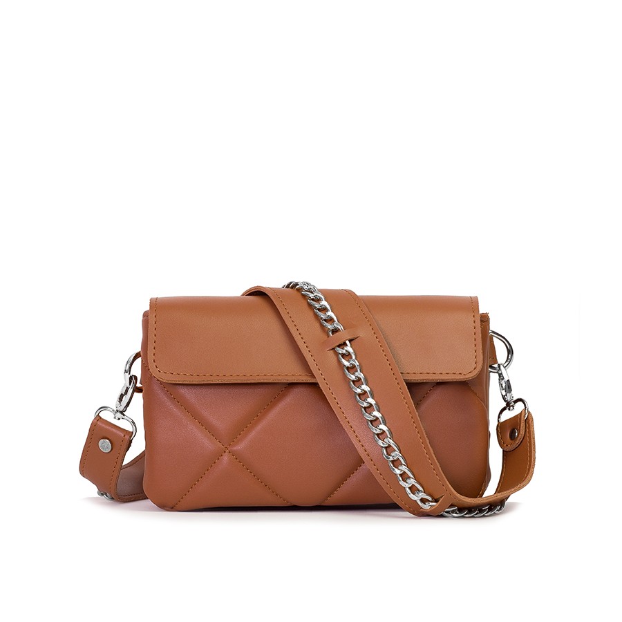 Lovely Bag Xenia Baby - Svijetlo Smeđa Torba, Srebreni Metal