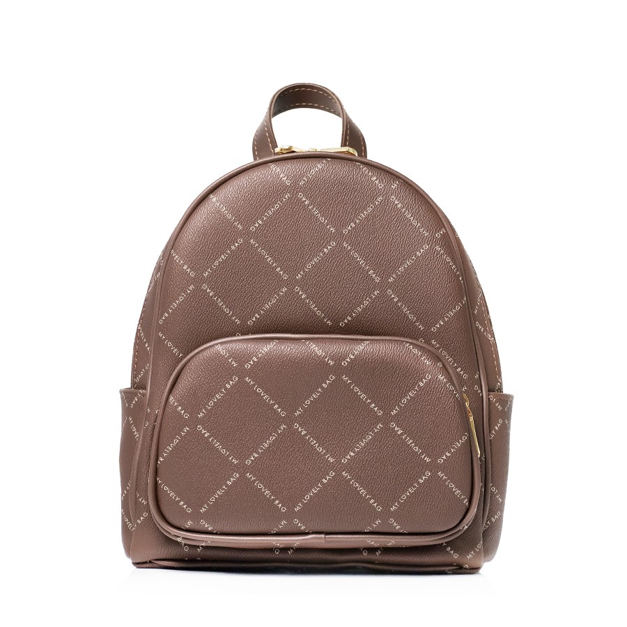 Lovely Bag Vanna - Smeđi Ruksak, Zlatni Metal