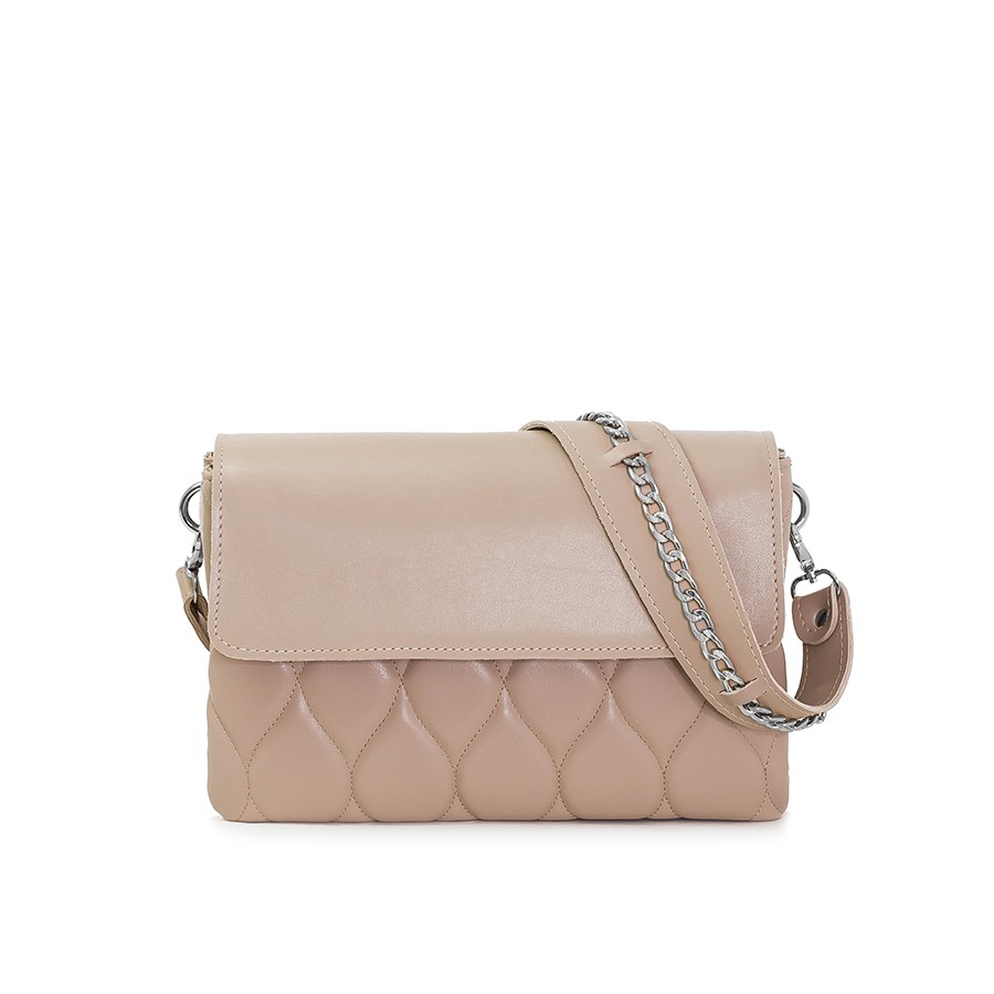 Lovely Bag Xenia - Tamno Bež Torba, Srebreni Metal