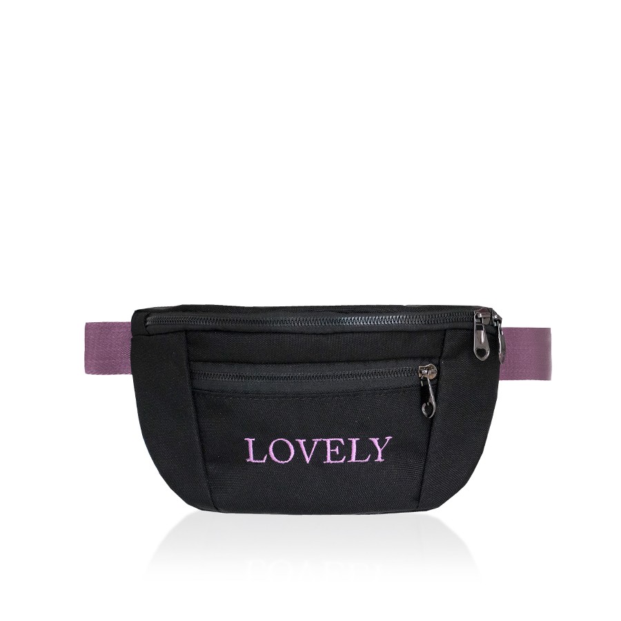 Lovely Bag Sport Belt Bag Maxi - Crno/Lila Torba Za Pojas