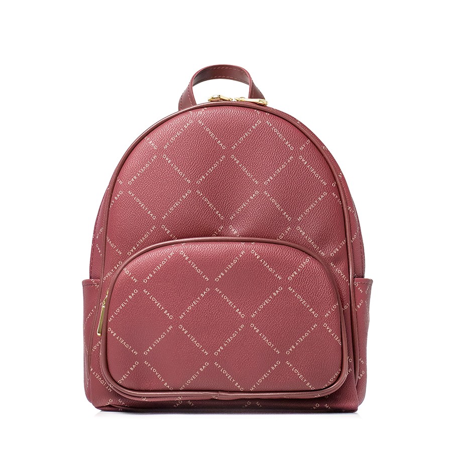 Lovely Bag Vanna - Bordo Ruksak, Zlatni Metal