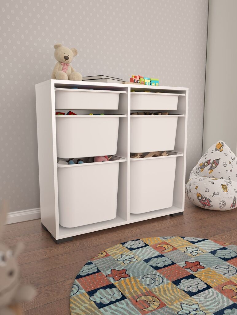 Hanah Home Višenamjenska komoda Carla, 90x84x30 cm, Bijela