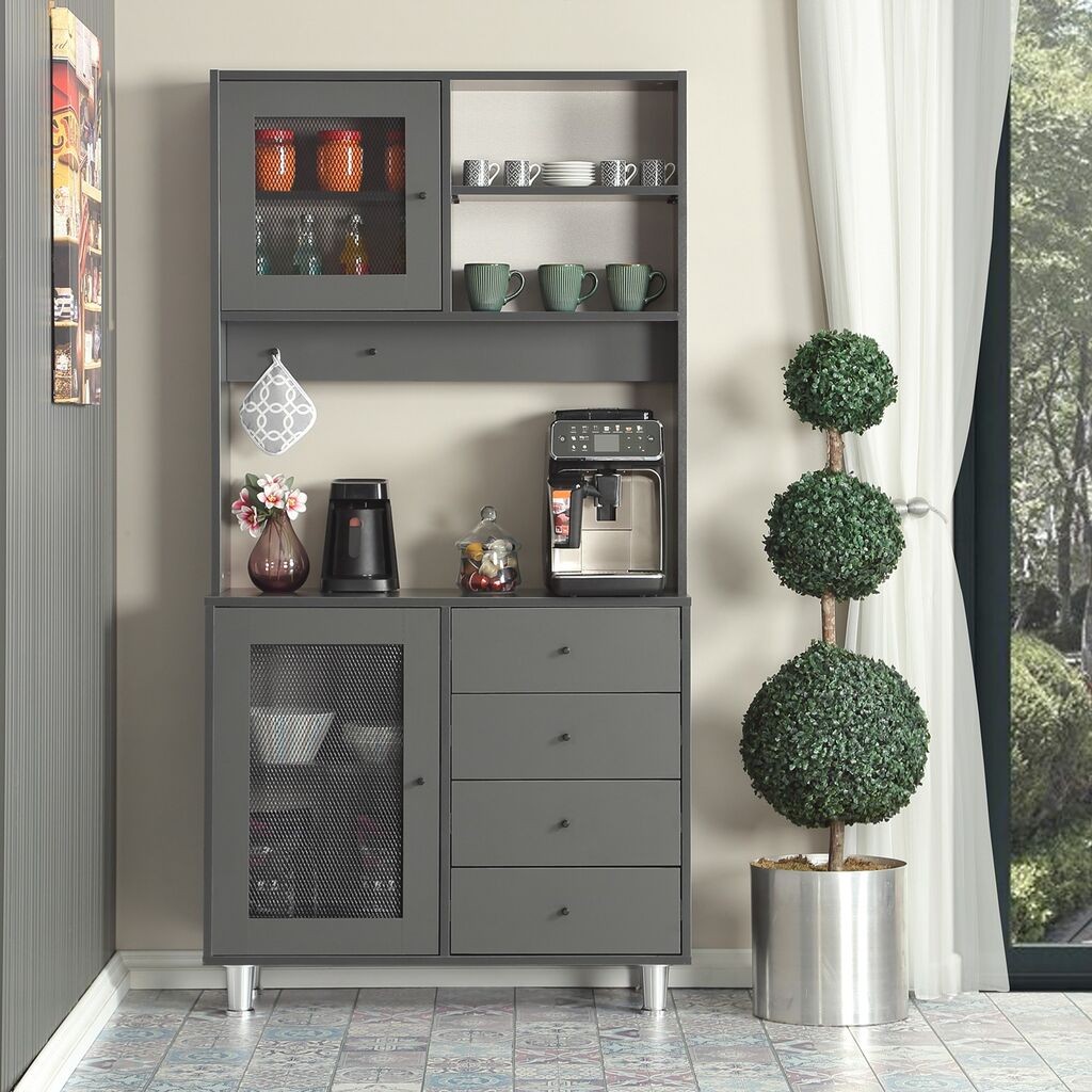 Hanah Home Višenamjenska komoda Grano 96, 96 x 187 x 40 cm, Antracit