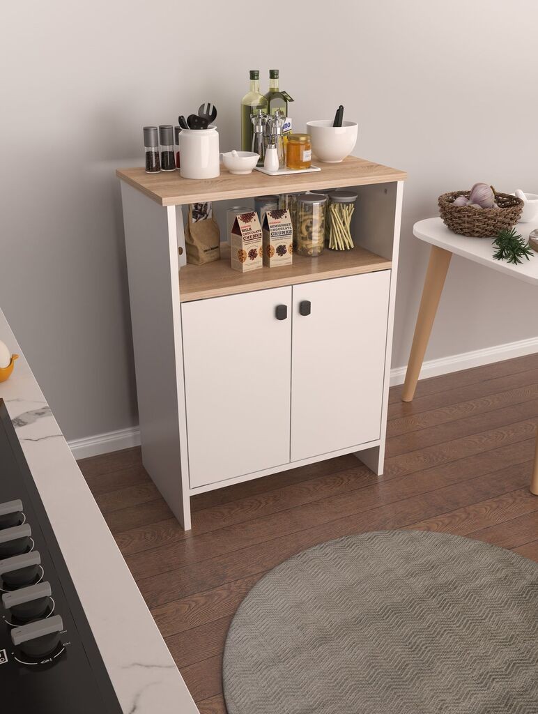 Hanah Home Višenamjenska komoda s ladicama Berry, 62x85x35 cm, Bijela