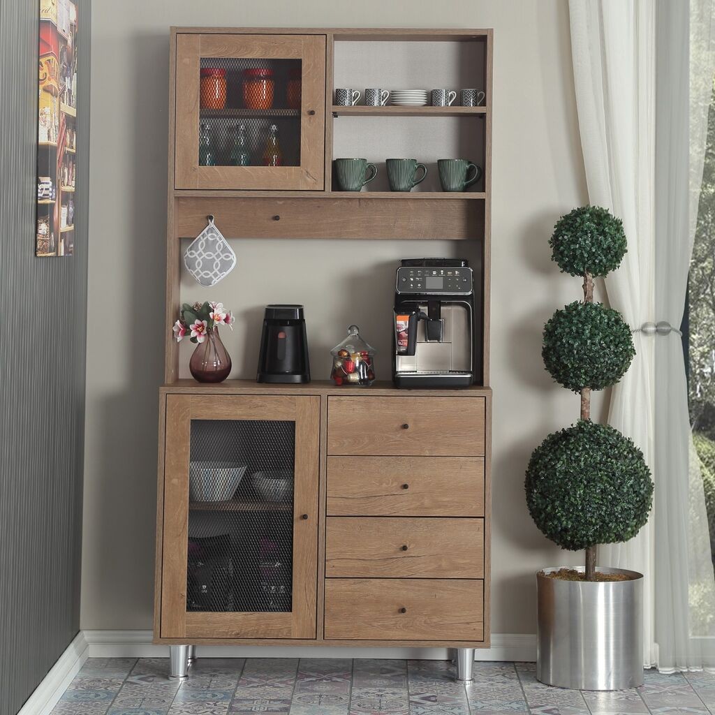 Hanah Home Višenamjenska komoda Grano 96, 96 x 187 x 40 cm, Hrast