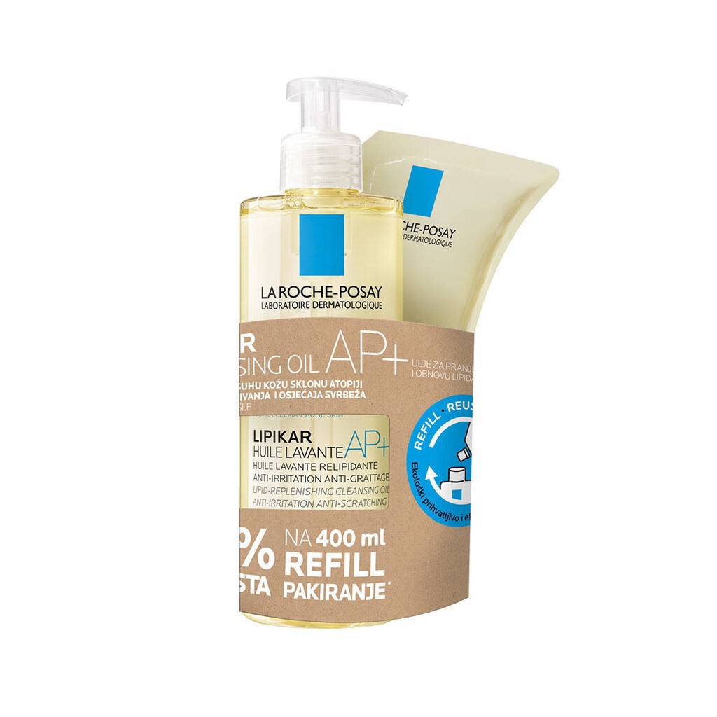 La Roche Posay Ulje za čišćenje lica Lipikar Huile Lavante AP, 400ml + dopuna 400ml