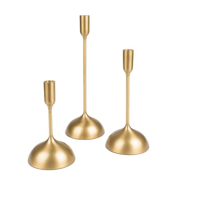 Zuiver Set od 3 svijećnjaka Sesta, zlatne boje